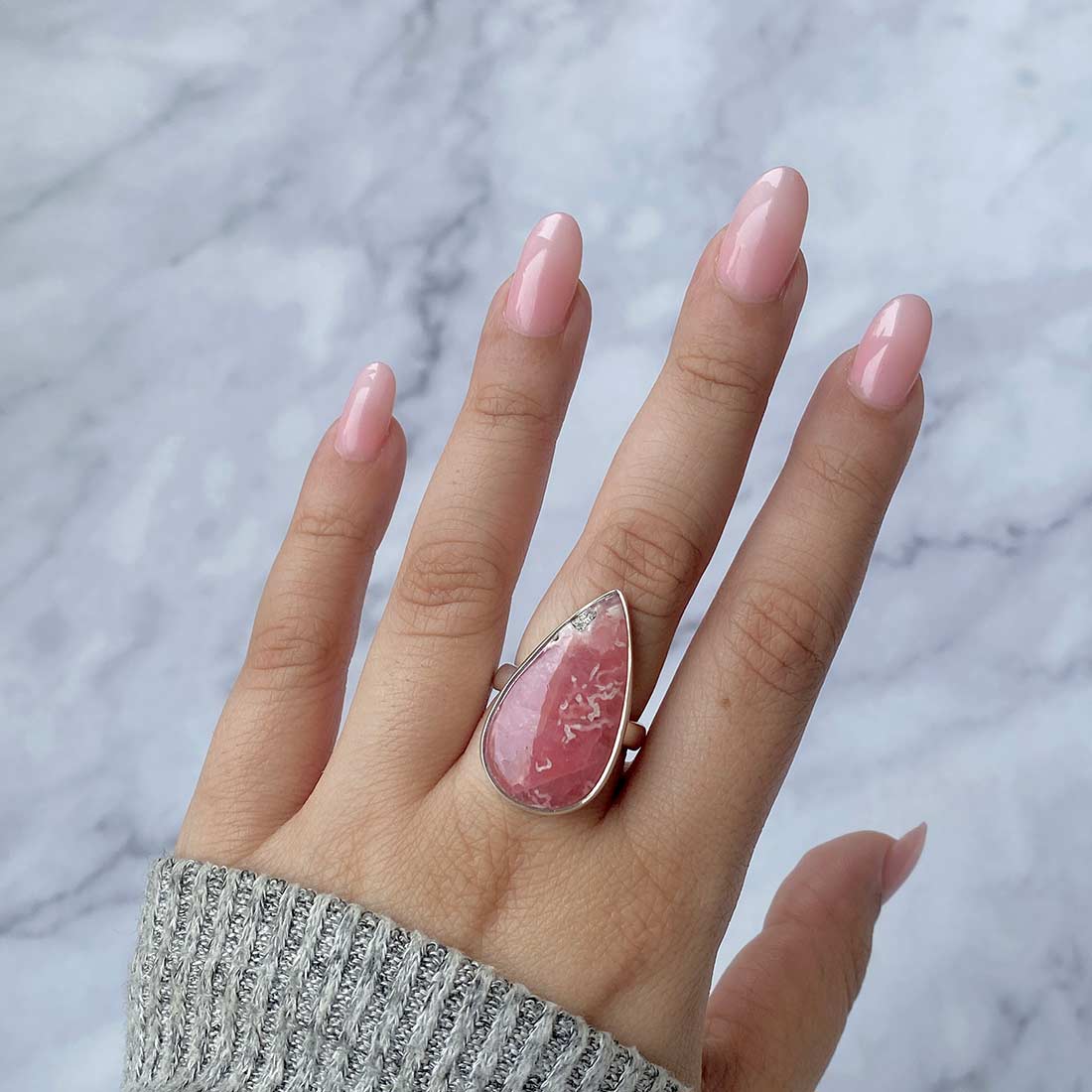 Rhodochrosite Adjustable Ring-(RDC-R-16)